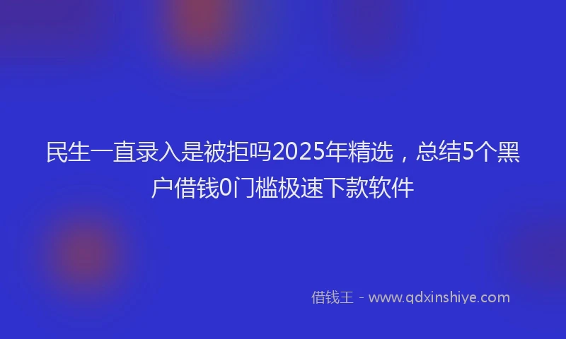 民生一直录入是被拒吗2025年精选，总结5个黑户借钱0门槛极速下款软件