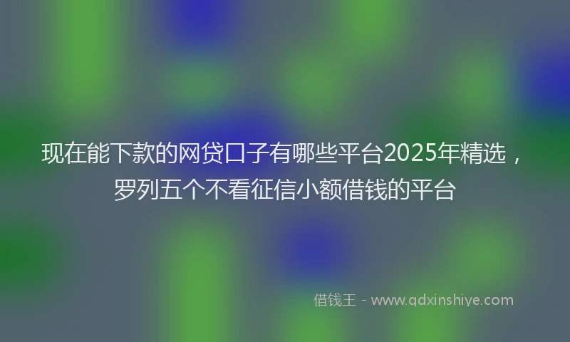 现在能下款的网贷口子有哪些平台2025年精选，罗列五个不看征信小额借钱的平台