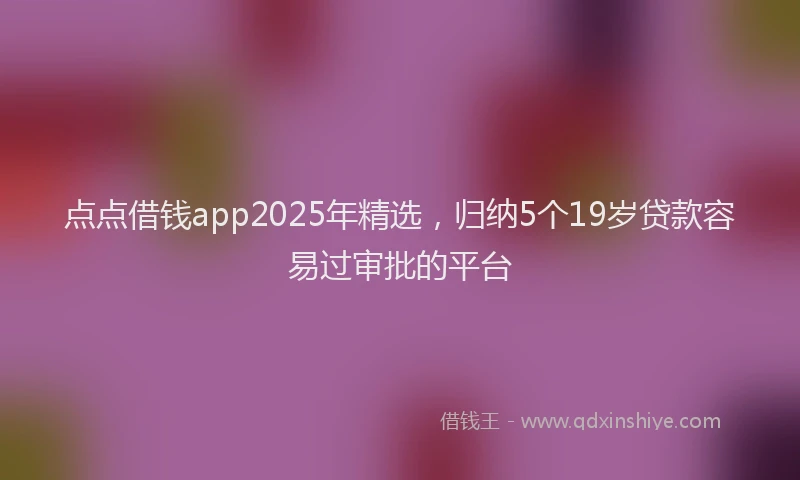 点点借钱app2025年精选，归纳5个19岁贷款容易过审批的平台