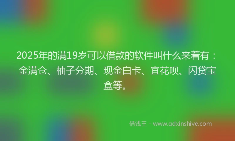 2025年的满19岁可以借款的软件叫什么来着有：金满仓、柚子分期、现金白卡、宜花呗、闪贷宝盒等。