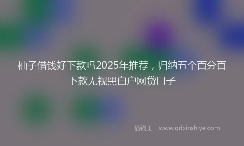 柚子借钱好下款吗2025年推荐，归纳五个百分百下款无视黑白户网贷口子
