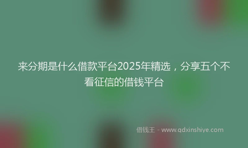 来分期是什么借款平台2025年精选，分享五个不看征信的借钱平台