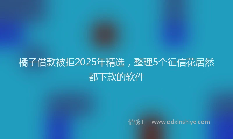 橘子借款被拒2025年精选，整理5个征信花居然都下款的软件