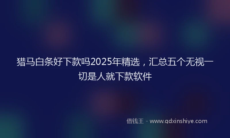 猎马白条好下款吗2025年精选，汇总五个无视一切是人就下款软件