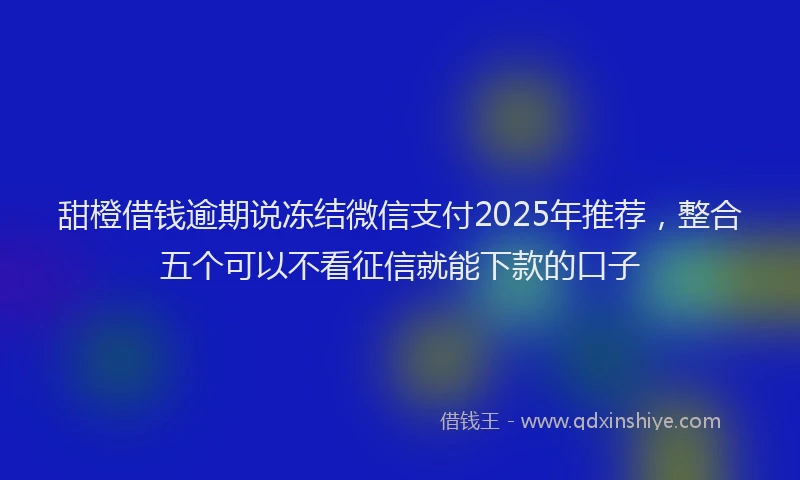 甜橙借钱逾期说冻结微信支付2025年推荐，整合五个可以不看征信就能下款的口子