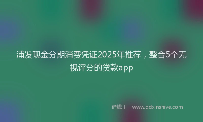 浦发现金分期消费凭证2025年推荐，整合5个无视评分的贷款app