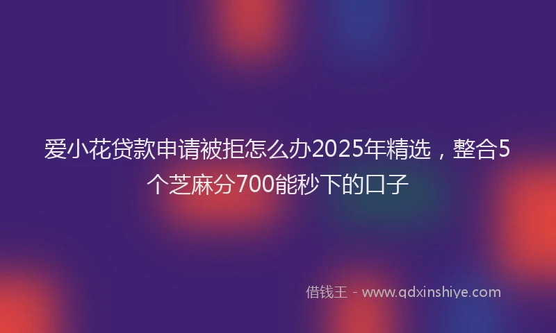 爱小花贷款申请被拒怎么办2025年精选，整合5个芝麻分700能秒下的口子