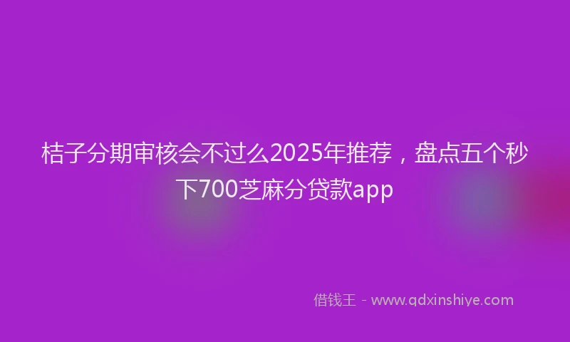 桔子分期审核会不过么2025年推荐，盘点五个秒下700芝麻分贷款app
