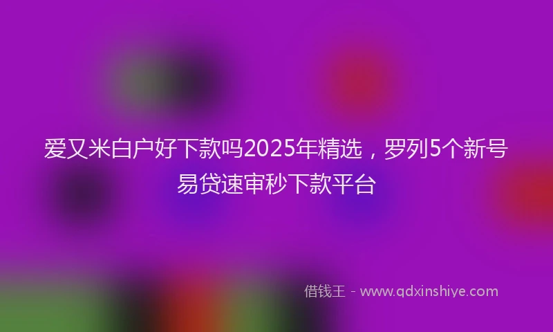 爱又米白户好下款吗2025年精选，罗列5个新号易贷速审秒下款平台