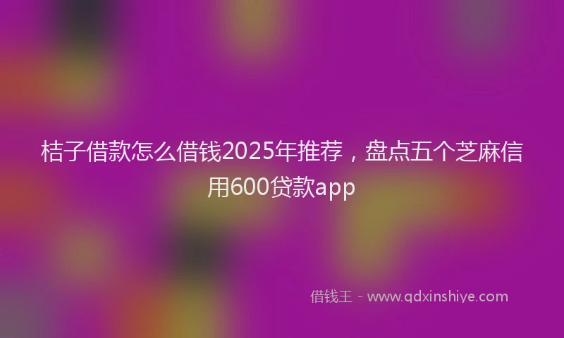 桔子借款怎么借钱2025年推荐，盘点五个芝麻信用600贷款app
