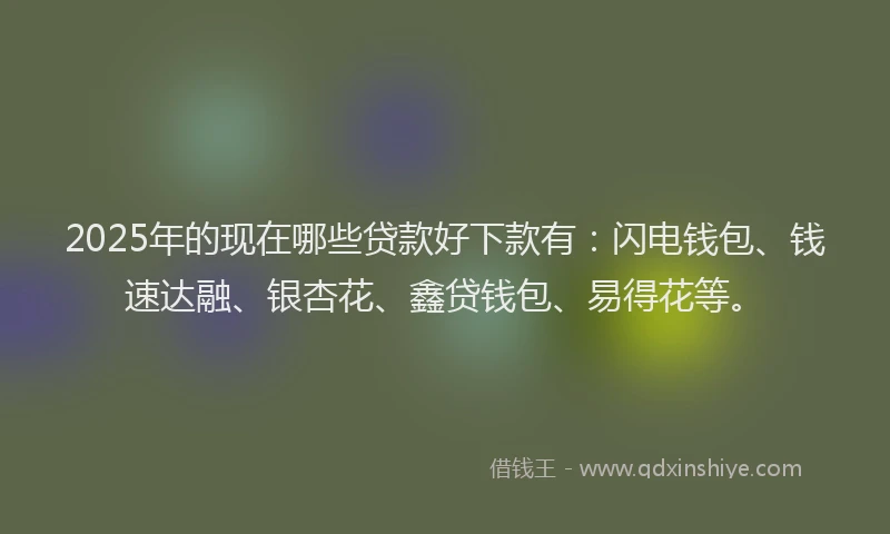 2025年的现在哪些贷款好下款有：闪电钱包、钱速达融、银杏花、鑫贷钱包、易得花等。