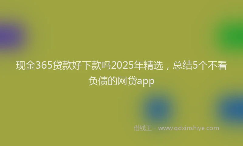 现金365贷款好下款吗2025年精选，总结5个不看负债的网贷app