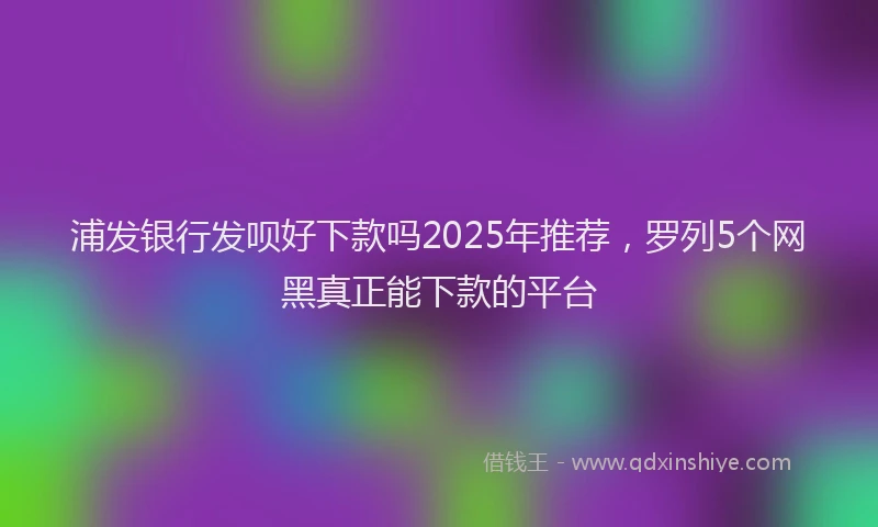 浦发银行发呗好下款吗2025年推荐，罗列5个网黑真正能下款的平台