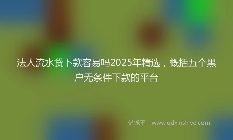 法人流水贷下款容易吗2025年精选，概括五个黑户无条件下款的平台