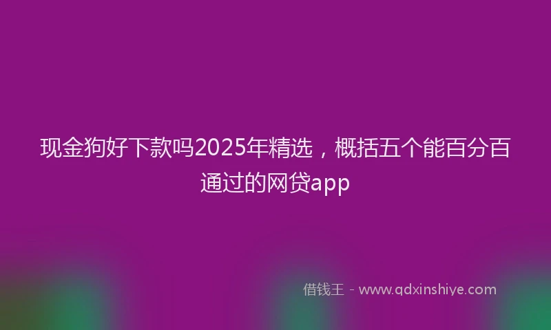 现金狗好下款吗2025年精选，概括五个能百分百通过的网贷app