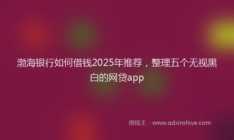 渤海银行如何借钱2025年推荐，整理五个无视黑白的网贷app