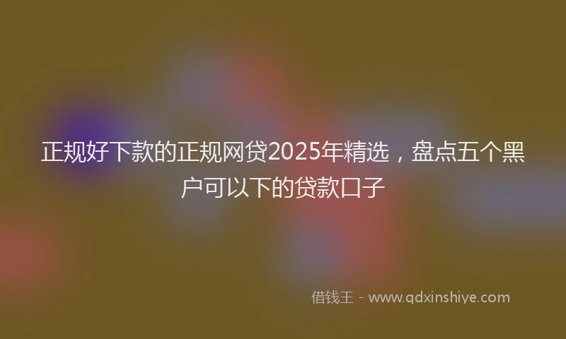 正规好下款的正规网贷2025年精选，盘点五个黑户可以下的贷款口子