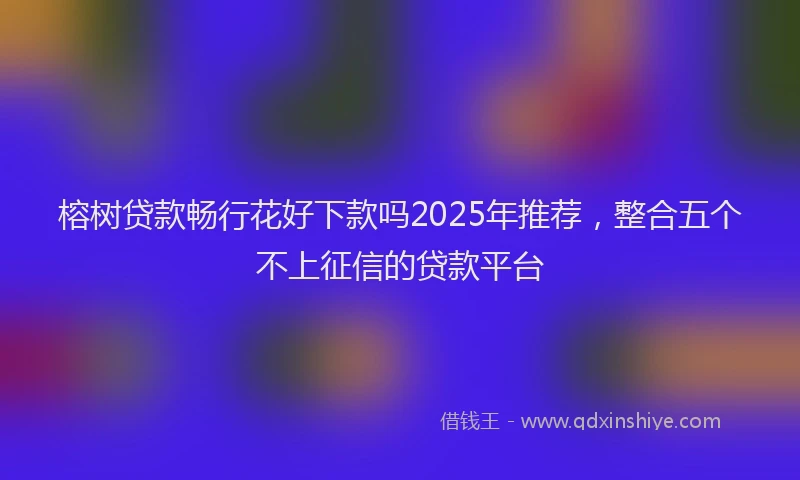 榕树贷款畅行花好下款吗2025年推荐，整合五个不上征信的贷款平台