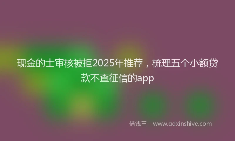 现金的士审核被拒2025年推荐，梳理五个小额贷款不查征信的app