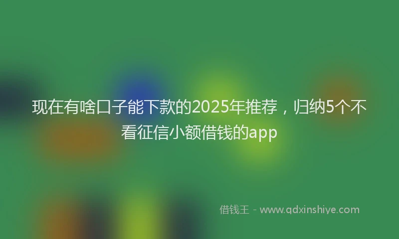 现在有啥口子能下款的2025年推荐，归纳5个不看征信小额借钱的app