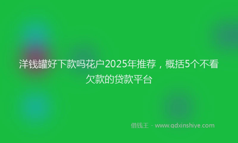 洋钱罐好下款吗花户2025年推荐，概括5个不看欠款的贷款平台