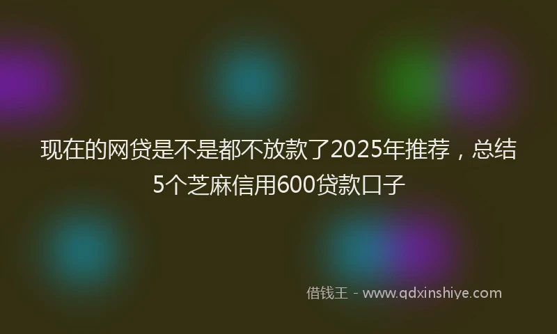 现在的网贷是不是都不放款了2025年推荐，总结5个芝麻信用600贷款口子