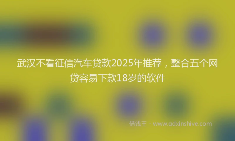 武汉不看征信汽车贷款2025年推荐，整合五个网贷容易下款18岁的软件