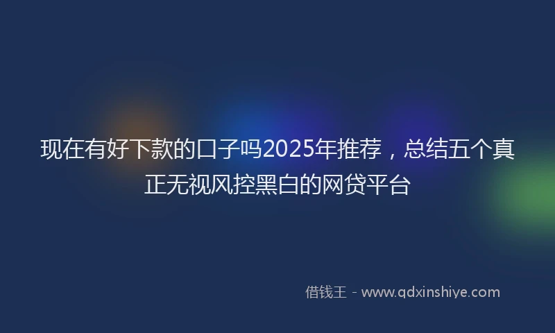 现在有好下款的口子吗2025年推荐，总结五个真正无视风控黑白的网贷平台