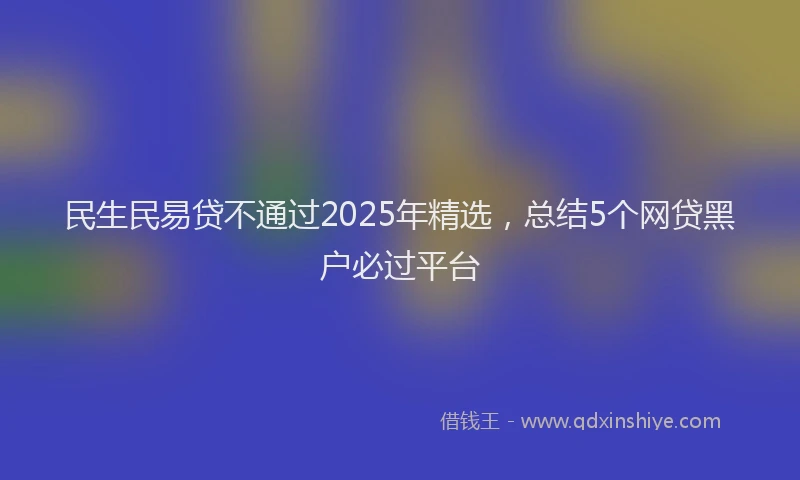 民生民易贷不通过2025年精选，总结5个网贷黑户必过平台