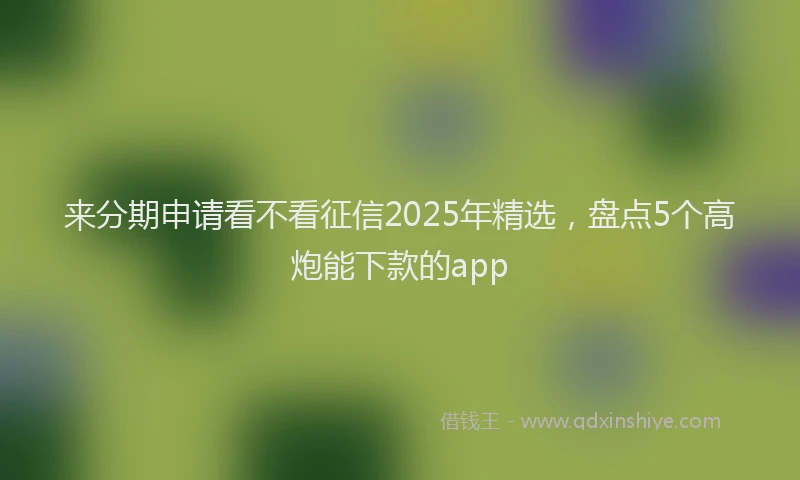 来分期申请看不看征信2025年精选，盘点5个高炮能下款的app