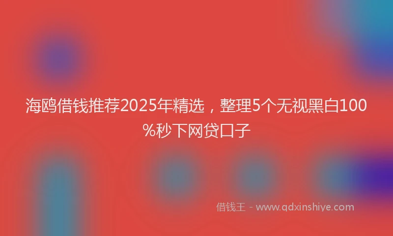 海鸥借钱推荐2025年精选，整理5个无视黑白100%秒下网贷口子