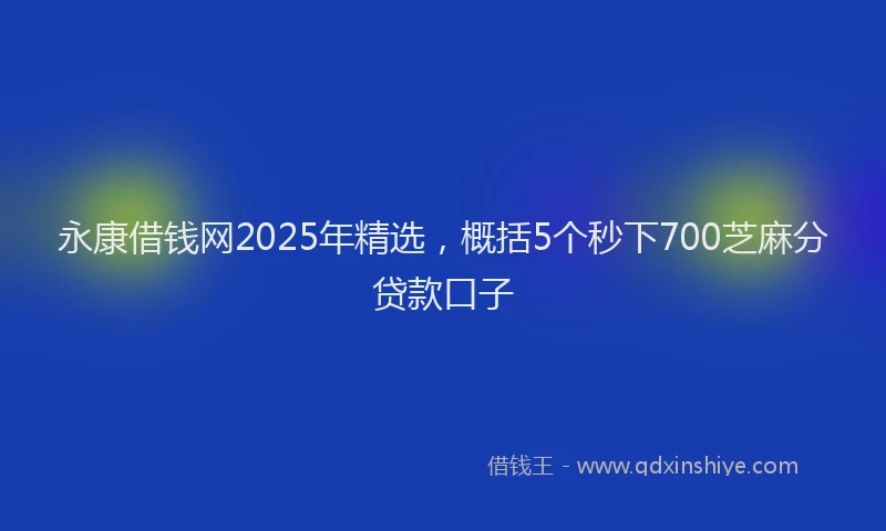 永康借钱网2025年精选，概括5个秒下700芝麻分贷款口子