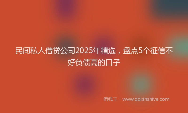 民间私人借贷公司2025年精选，盘点5个征信不好负债高的口子