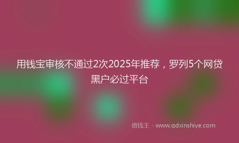 用钱宝审核不通过2次2025年推荐，罗列5个网贷黑户必过平台