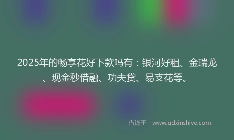 2025年的畅享花好下款吗有：银河好租、金瑞龙、现金秒借融、功夫贷、易支花等。