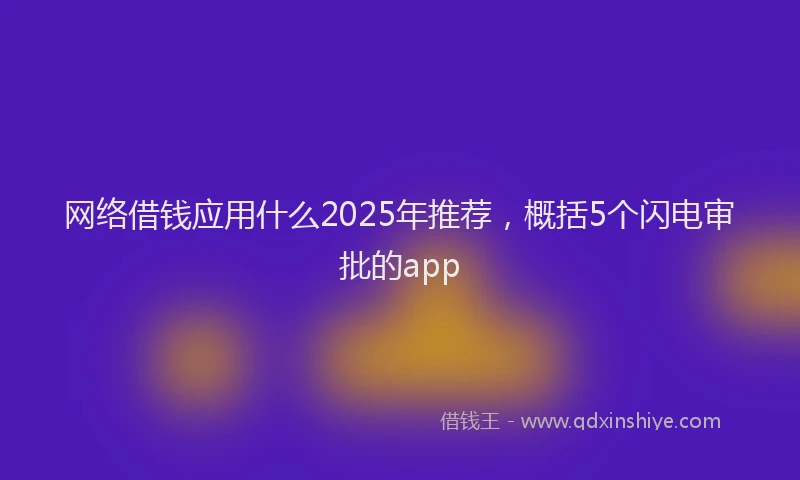 网络借钱应用什么2025年推荐，概括5个闪电审批的app