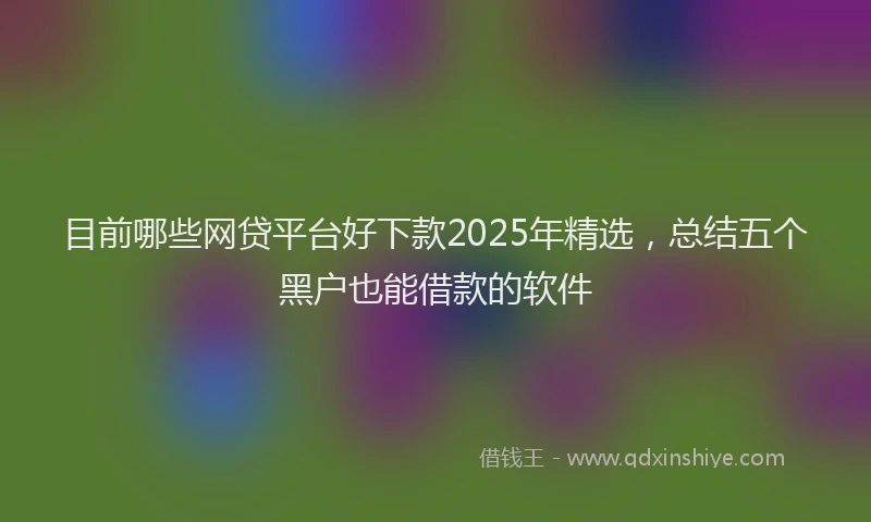 目前哪些网贷平台好下款2025年精选，总结五个黑户也能借款的软件