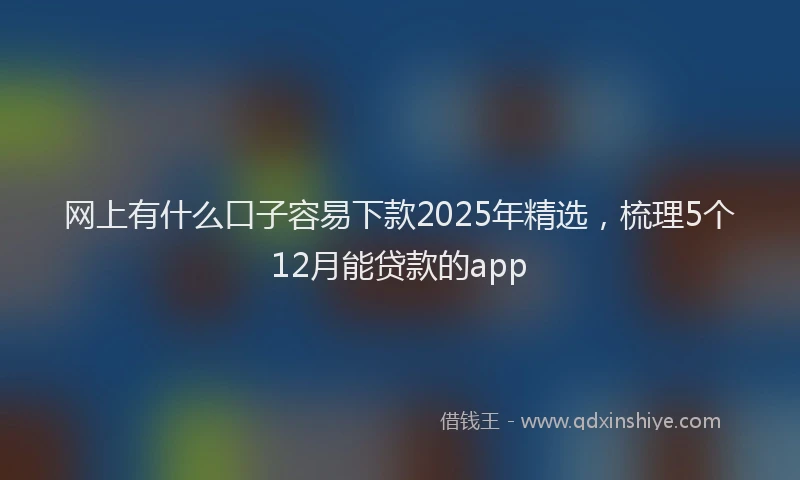 网上有什么口子容易下款2025年精选，梳理5个12月能贷款的app