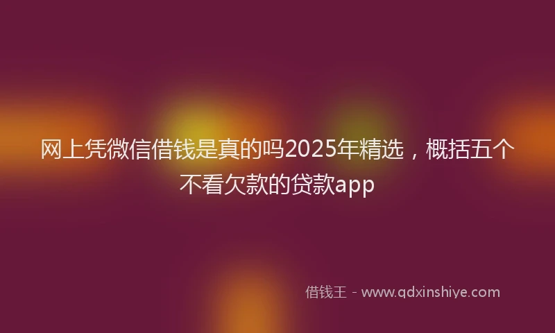 网上凭微信借钱是真的吗2025年精选，概括五个不看欠款的贷款app