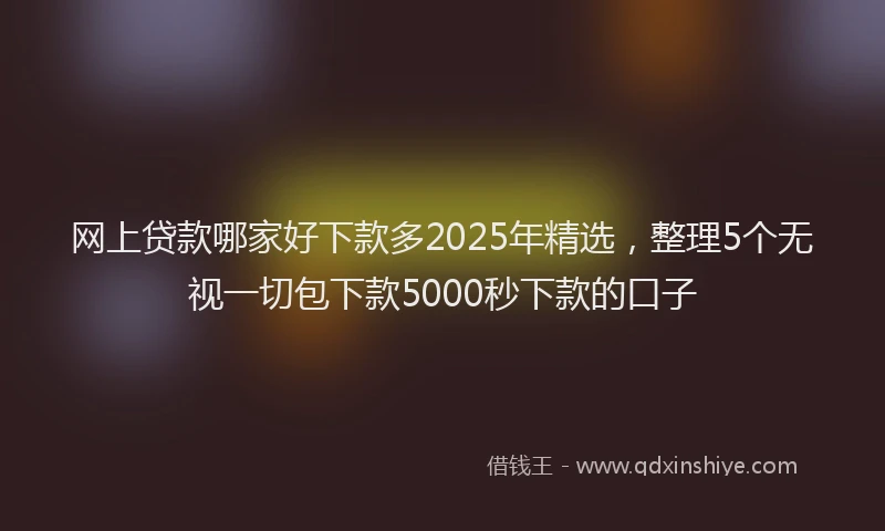 网上贷款哪家好下款多2025年精选，整理5个无视一切包下款5000秒下款的口子
