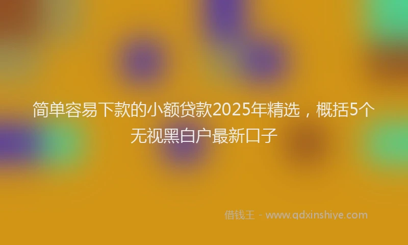 简单容易下款的小额贷款2025年精选，概括5个无视黑白户最新口子