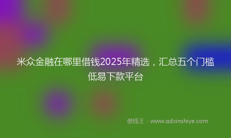 米众金融在哪里借钱2025年精选，汇总五个门槛低易下款平台
