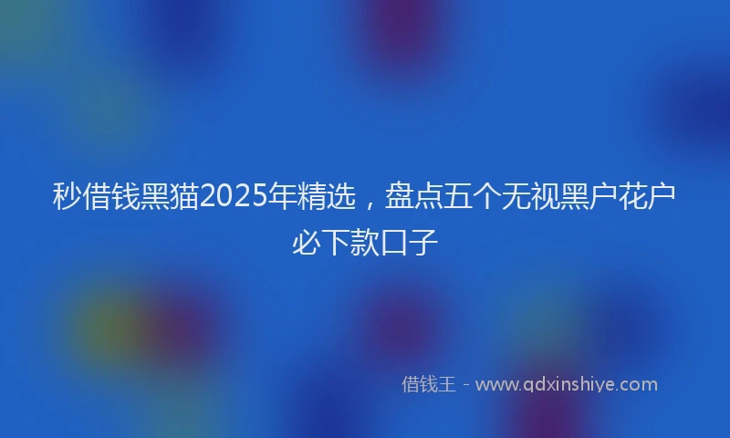 秒借钱黑猫2025年精选，盘点五个无视黑户花户必下款口子