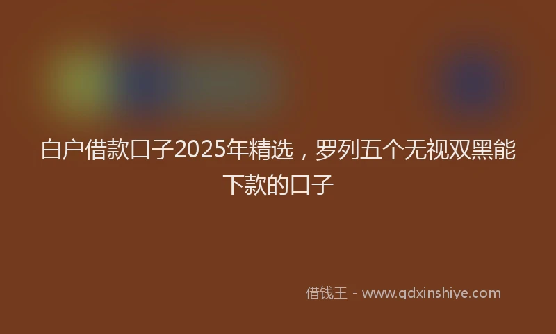 白户借款口子2025年精选，罗列五个无视双黑能下款的口子