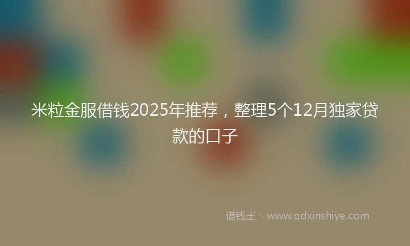 米粒金服借钱2025年推荐，整理5个12月独家贷款的口子