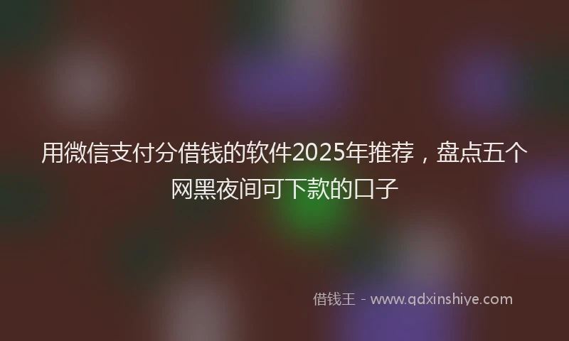 用微信支付分借钱的软件2025年推荐，盘点五个网黑夜间可下款的口子