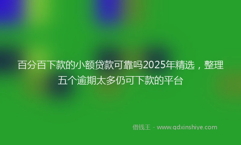 百分百下款的小额贷款可靠吗2025年精选，整理五个逾期太多仍可下款的平台