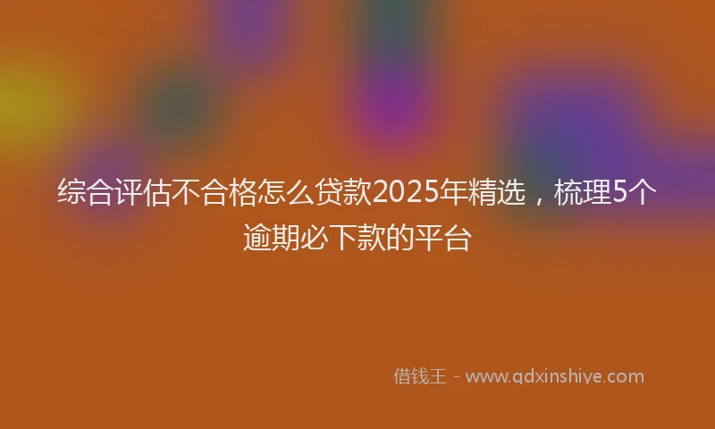 综合评估不合格怎么贷款2025年精选，梳理5个逾期必下款的平台