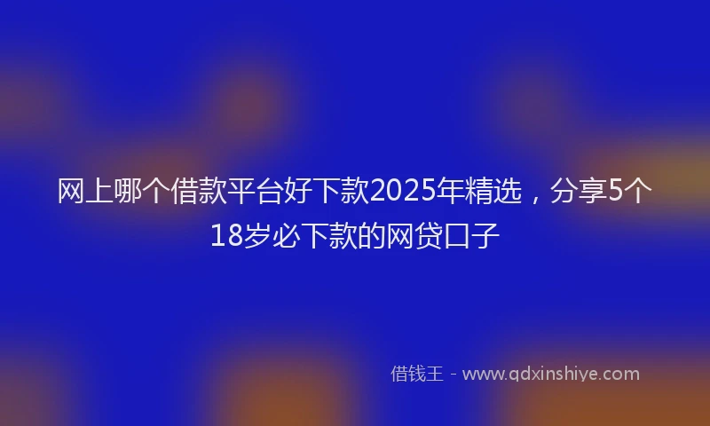 网上哪个借款平台好下款2025年精选，分享5个18岁必下款的网贷口子