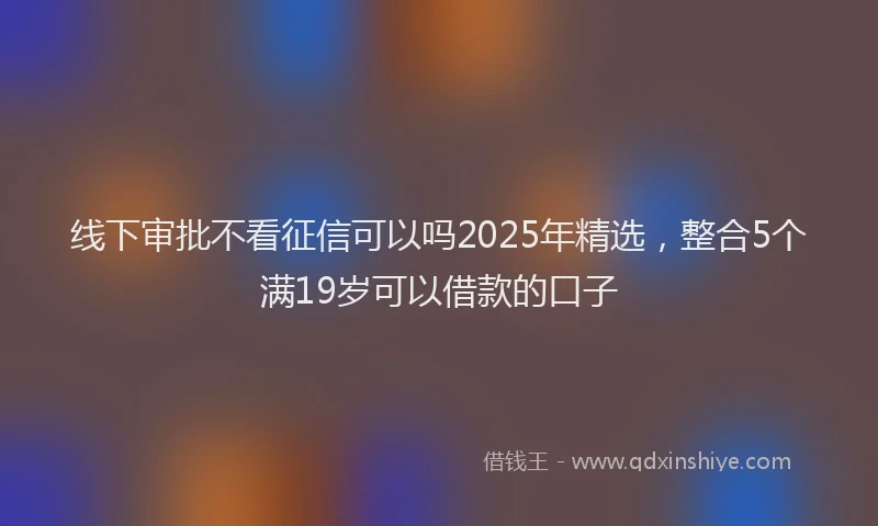 线下审批不看征信可以吗2025年精选，整合5个满19岁可以借款的口子